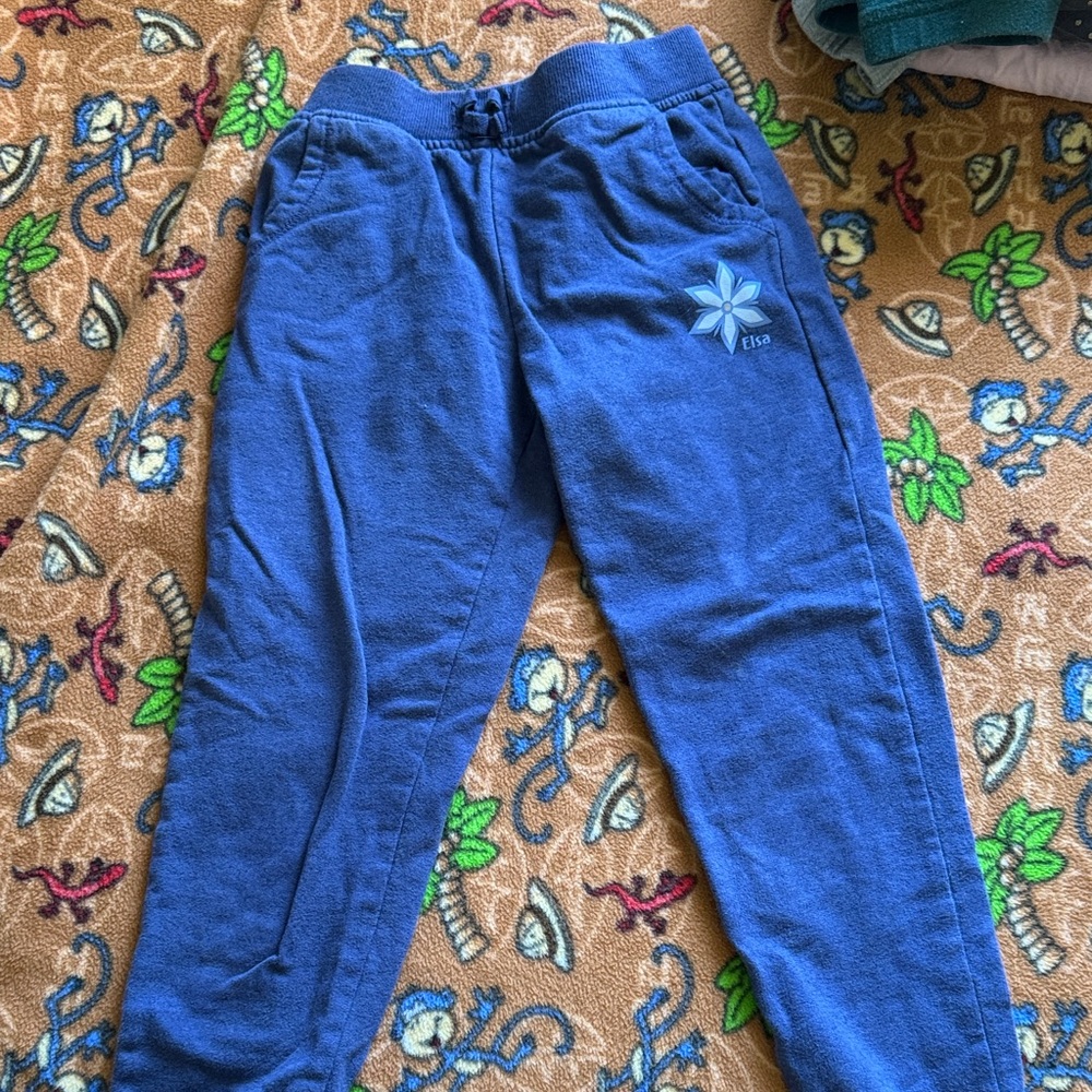 Blue Kids Fleece Jogger Pants